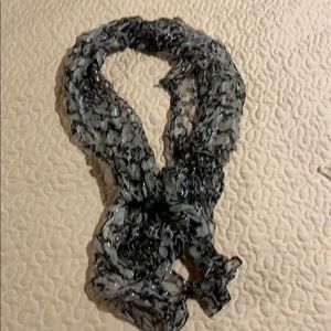Black silver and gray scarf 14x62”